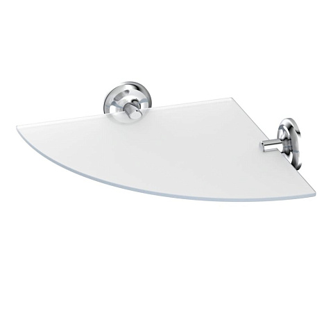 Полка для ванной стекло, металл, настенная, угловая, 47.8х47.8 см, Fora, Drop, FOR-DP035