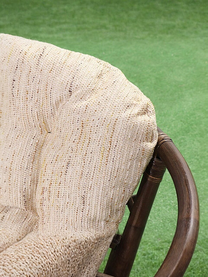 Мебель садовая Green Days, Мальдивы, кофейная, стол, 55х55х56 см, 2 кресла, 1 диван, подушка бежевая, 110 кг, 114х73х65 см, IND12