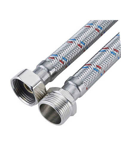 Подводка для воды 1/2"х1 м, г-ш, сталь, ELKA