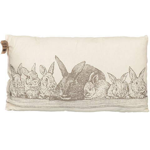 Подушка декоративная, 35х60 см, Семья кроликов, 100% хлопок, рогожка, Guten Morgen