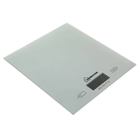 Весы кухонные электронные, стекло, Homestar, HS-3006, платформа, точность 1 г, до 5 кг, LCD-дисплей, серебряные, 002815