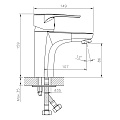 Смеситель для раковины, Decoroom, с картриджем, хром, DR70011 - фото 2