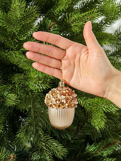 Набор елочных украшений Желуди, 3 шт, кофе, шампань, 9х6 см, пластик, SYQD1- 0124213