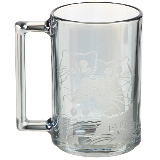 Кружка стекло, 320 мл, Черное море Коты, Glasstar, RNBSG4717