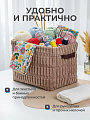 Корзина для хранения, 30х20х20 см, прямоугольная, фланель, коричневая, A190014 - фото 2