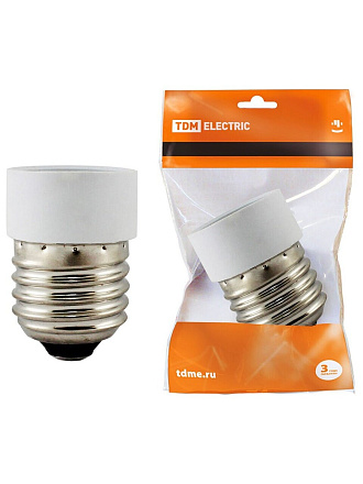 Патрон-переходник E27-E14, TDM Electric, белый, SQ0335-1002