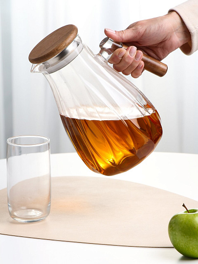 Кувшин боросиликатное стекло, 1.8 л, с крышкой, Y4-11031, прозрачный