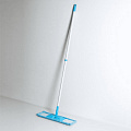 Швабра плоская, микрофибра, 43х13 см, голубая, телескопическая ручка, Grifon, 910-064 - фото 2