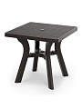 Стол пластик, квадратный, 80х80х76.5 см, пластиковая столешница, мокко, Атлант, М8941