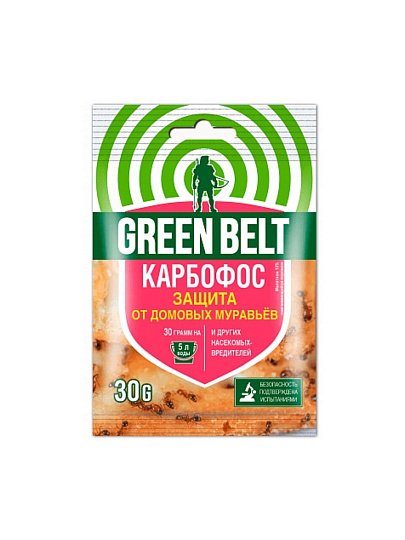 Инсектицид Карбофос, от различных видов насекомых, порошок, 30 г, Green Belt