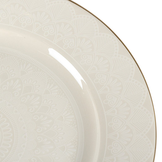 Тарелка десертная, фарфор, 21 см, круглая, White Lace, Fioretta, TDP672