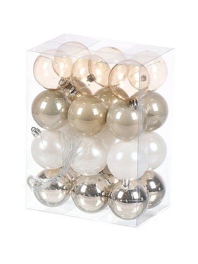 Набор елочных украшений 24 шт, микс, 6 см, SYQA-012252