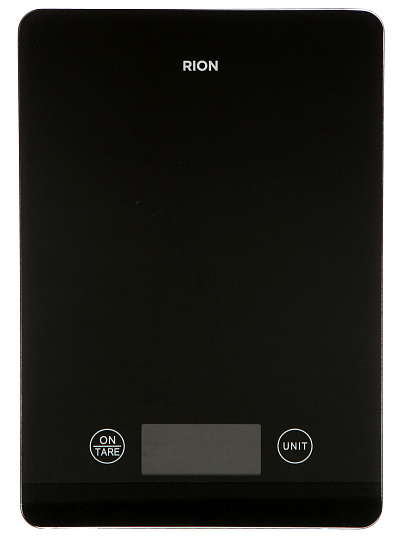 Весы кухонные электронные, стекло, Rion, платформа, точность 1 г, до 10 кг, черные