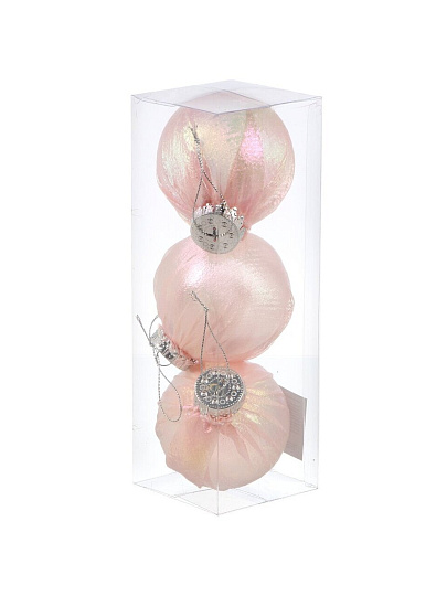 Набор шаров 3 шт, 8 см, полимер, перламутр, Y4-9392