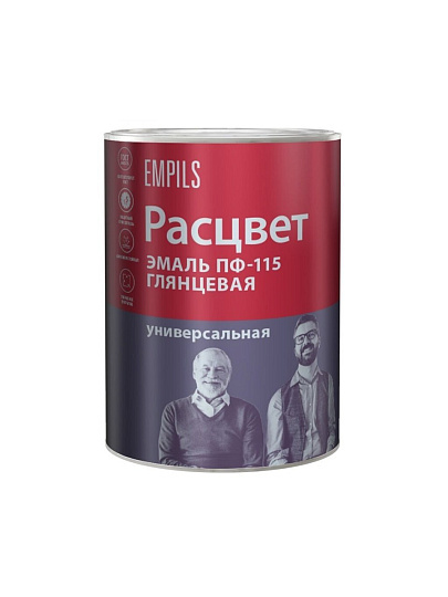 Эмаль Расцвет, ПФ-115, глянцевая, вишневая, 0.9 кг