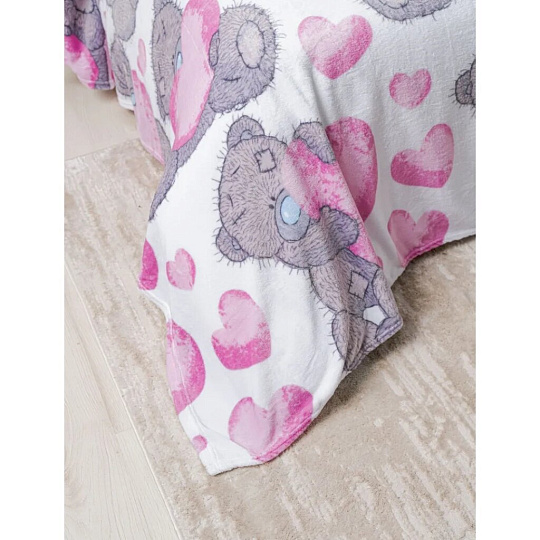 Плед детский 1.5-спальный, 150х200 см, 100% полиэстер, Павлинка, Медвежонок Тедди, розовый, P0084010223