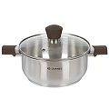 Кастрюля нержавеющая сталь, 2.8 л, крышка стекло, Daniks, Savory, SD-A95-20, серебристая, индукция - фото 8