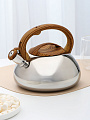 Чайник нержавеющая сталь, 3 л, со свистком, зеркальный, ручка бакелитовая в цвет дерева, Daniks, индукция, MSY-A010 -1 - фото 5