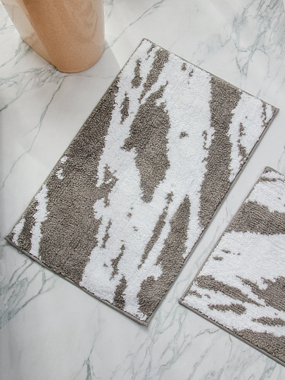 Набор ковриков для ванной и туалета, 3 шт, 0.5х0.8, 0.5х0.4, 0.4х0.45 м, полиэстер, в ассортименте, Silvano, Принт, Y4-11