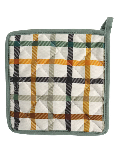 Прихватка 18х18 см, 100% хлопок, клетка, Узб-н