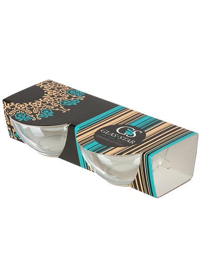 Салатник стекло, круглый, 2 шт, 15.8х7.8 см, подарочная упаковка, Радуга, Glasstar, RN_1449_1