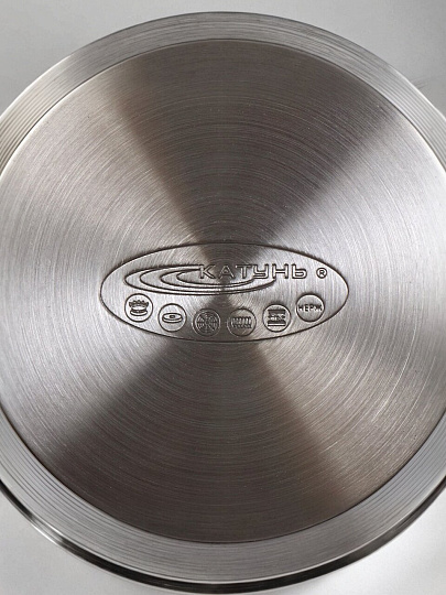 Кастрюля нержавеющая сталь, 2.5 л, крышка стекло, Катунь, Элис, КТ16-D-18, индукция