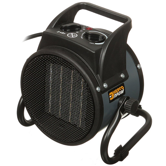 Пушка тепловая электрическая, Энергопром, 2 кВт, 100 м³/ч, керамический элемент, 2 режима, круглая, ТПЭ-2МКР, в ассортименте