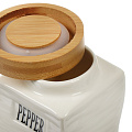 Банка для сыпучих продуктов, керамика, 7 шт, с крышкой, на бамбуковой подставке, Y4-6265 - фото 6