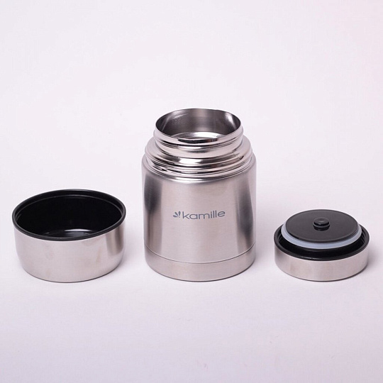 Термос для еды, нержавеющая сталь, 0.5 л, широкая горловина, Kamille, колба нержавеющая сталь, 2060