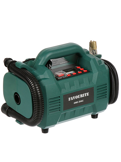 Компрессор Favourite, OBS 21AC, 20 л/мин, 10 бар, аккумуляторный, 21В, воздушный, 1х2 Ач, ЗУ, 152161321