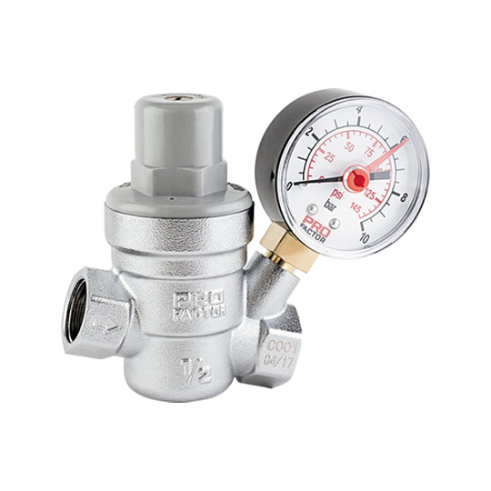 Редуктор давления воды 1/2&quot;, с манометром, ProFactor, PF PRV 253G