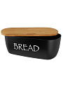 Хлебница бамбук/бамбук крышка, 36х20.2х13.5 см, черная, Kamille, 1132B - фото 2