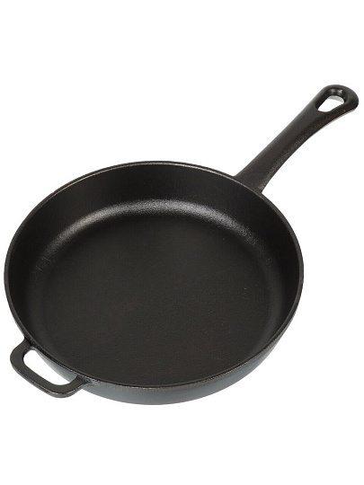 Сковорода чугун, 22 см, Гардарика, литая ручка, с ушком, индукция, 00122