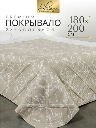Покрывало 2-спальное, 180х200 см, 100% полиэстер, стеганое, Silvano, Прованс, бежевое