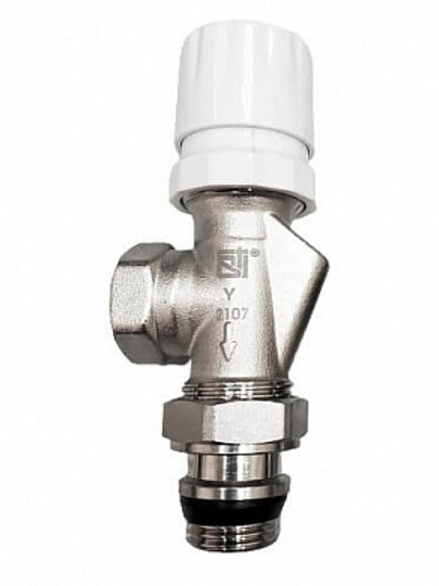 Термостатический клапан латунь, 1/2Х1/2", осевой, ВР/НР, STI