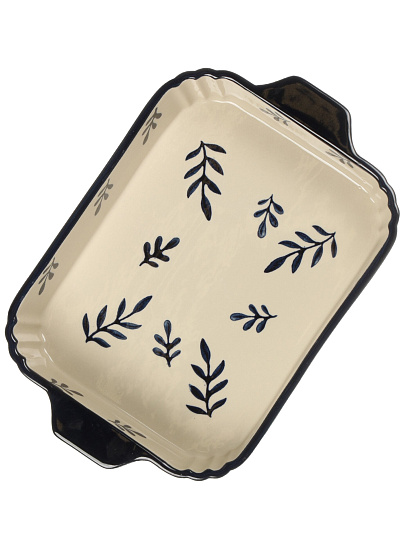 Форма для запекания керамика, 29х18.5х6 см, прямоугольная, Синее кружево, B010428