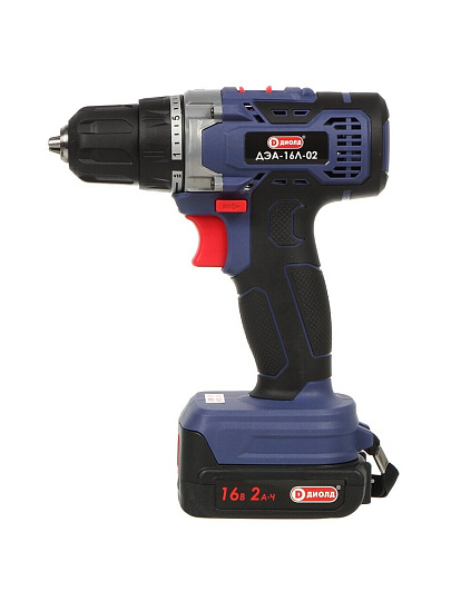 Дрель-шуруповерт аккумуляторный, Диолд, ДЭА-16Л-02, бесщеточный, 16 В, кейс, 10022161