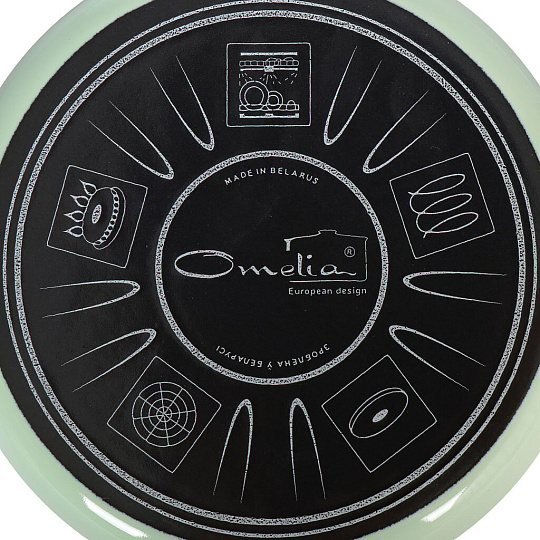 Кастрюля эмалированная сталь, 5 л, крышка стекло, сферический, Сантэкс, Слм, 1-2450111, салатовый ментол, индукция