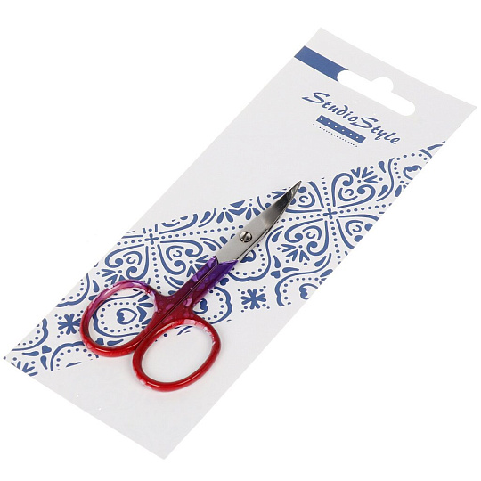 Ножницы маникюрные нержавеющая сталь, загнутые, широкие, Studio style, 45735-4347