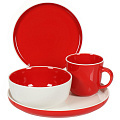 Сервиз столовый керамика, 16 предметов, на 4 персоны, Насыщенный красный, Y4-4302 - фото 2