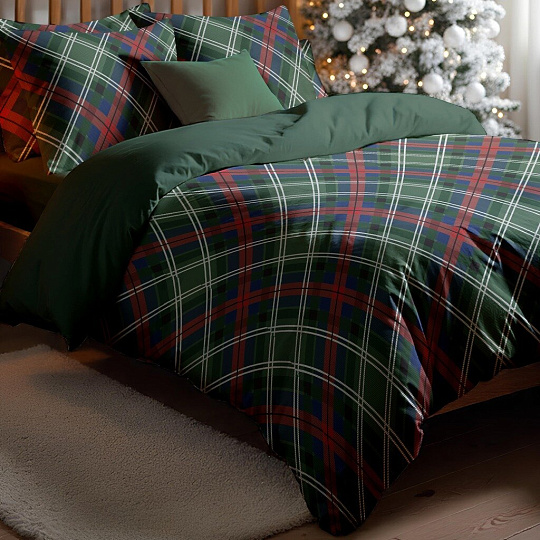 Постельное белье 2-спальное, простыня 216х240 см, 2 наволочки 70х70 см, пододеяльник 175х215 см, Silvano, поплин, 20526/1