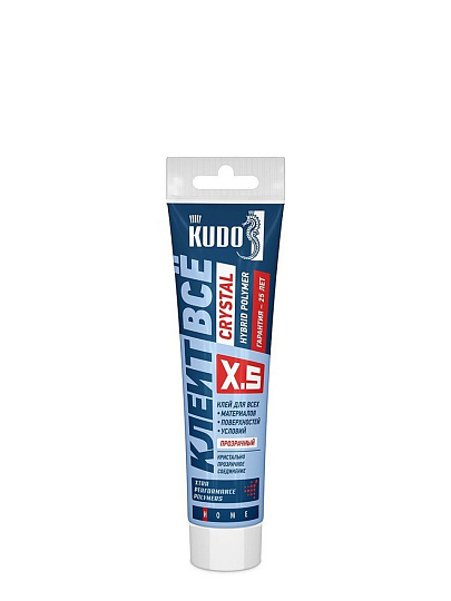 Клей KUDO, гибридный, универсальный, прозрачный, водостойкий, 110 мл, полимерный, KXT-5T, Crystal