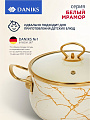 Кастрюля эмалированная сталь, 4 л, крышка стекло, Daniks, Белый мрамор, Y4-8965, индукция - фото 6