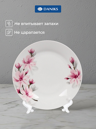 Тарелка обеденная, керамика, 20 см, круглая, Нежность, Daniks, 19-220