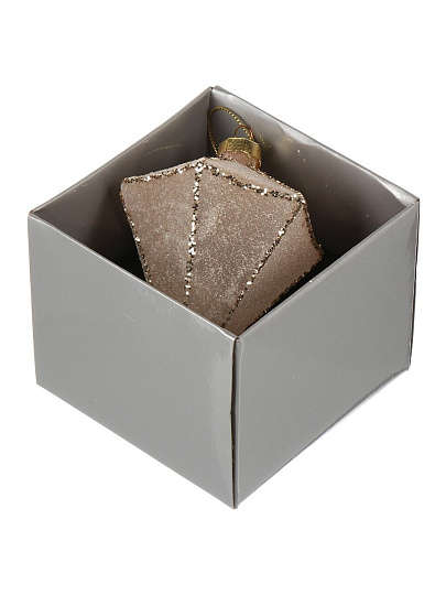 Елочное украшение Геометрия, 8х11 см, стекло, пудровые узоры, XF24-SC030