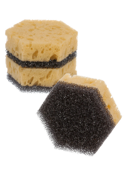 Губка для посуды, 3 шт, поролон, Марья Искусница, бежевая