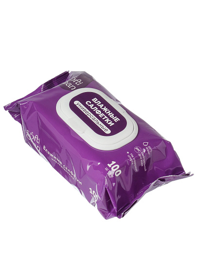 Салфетки влажные Softi Clean, универсальный, 100 шт, с пластиковым клапаном, 81358