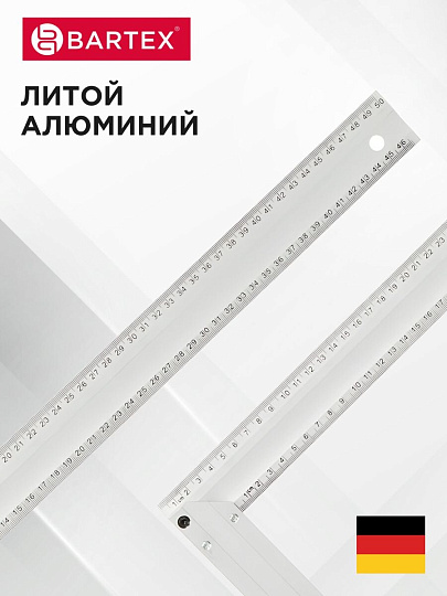 Угольник 500 мм, алюминий, с уровнем, Bartex