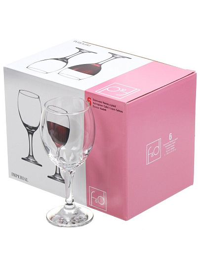 Бокал для вина, 255 мл, стекло, 6 шт, Pasabahce, Imperial, 44703BFD