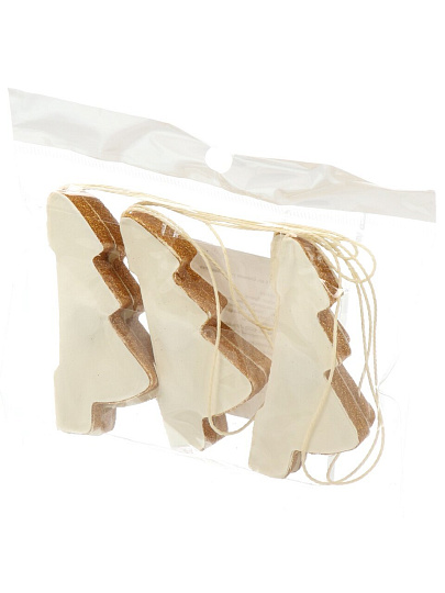 Елочное украшение Елка, 6 шт, бежевый с блеском, бумага, Y4-9804